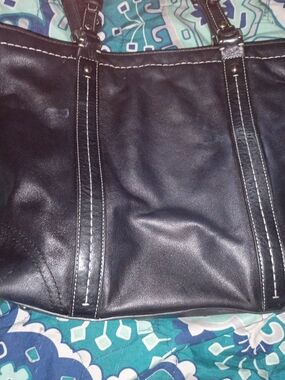 Coach Black Leather Tote Bag